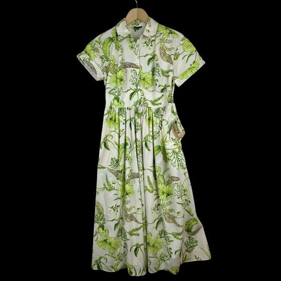 Talbots Dresses & Skirts - TALBOTS Modern Poplin Smocked Midi Dress size 4 Branching Floral EUC  P252036174